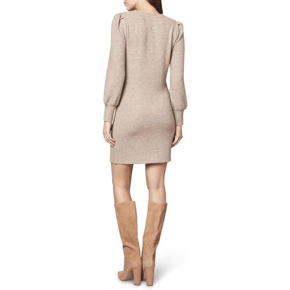 BB Dakota Steve Madden Knit The Scene Long Sleeve Sweater Dress Oatmeal Medium - Picture 3 of 8
